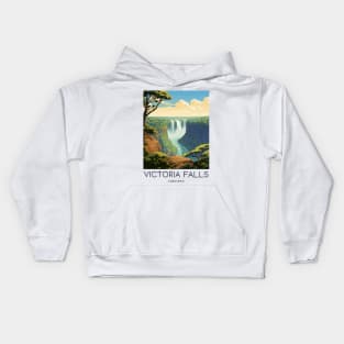 A Pop Art Travel Print of Victoria Falls - Zambia / Zimbabwe Kids Hoodie